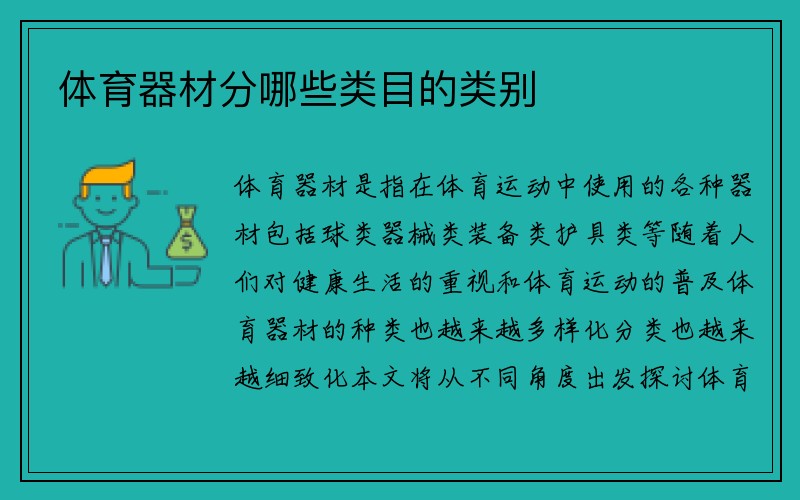 体育器材分哪些类目的类别